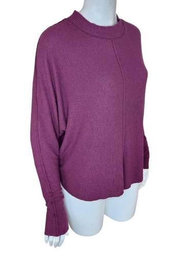 Treasure & Bond  Women's Medium Burgundy Stem Drop Shoulder Long Sleeve Sweater