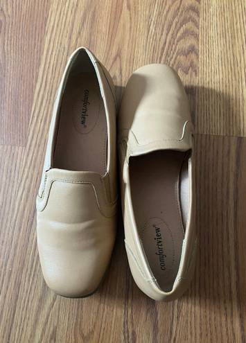 Comfort View Tan Camel Leather flat