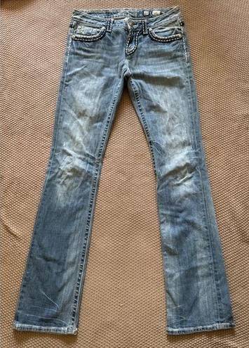 Miss Me  Women Blue Denim Jeans Signature Easy Boot Medium Wash Mid Rise Sz 28