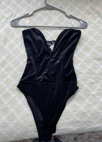 One Piece Black Velvet Body Suit