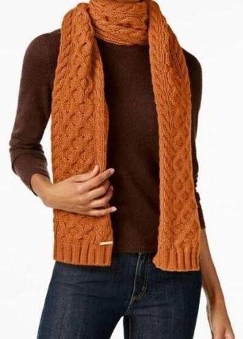 Michael Kors Michael by  Orange Cable Knit Scarf