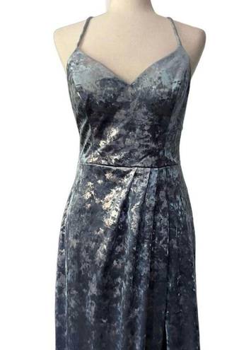 City Triangles  Printed Velvet Faux Wrap Spaghetti Strap Maxi Gown Dress NEW  11