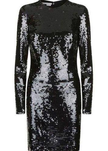 Stella McCartney  black sequined long-sleeve fully-lined form-fitting dress