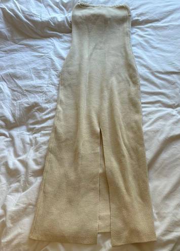 Cream Strapless Knit Dress Tan Size M