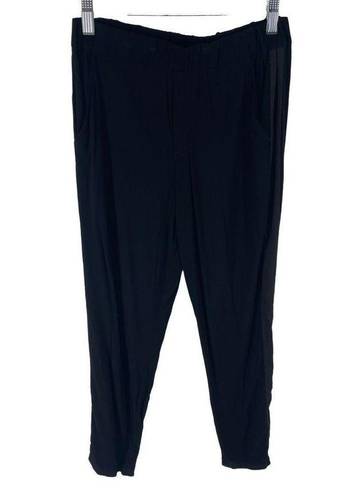 Michael Stars  Women's Pull On Pants Slim Leg Elastic Waistband Black Medium