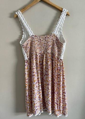 Jessica Simpson  floral crochet mini summer dress beach boho