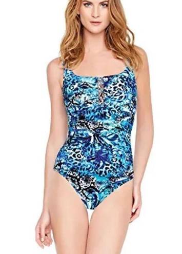 Gottex New.  cheetah and snake print lace up swimsuit. MSRP $228. Size 10