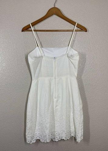 The Row  A Medium Ivory Eyelet Embroidered Mini Dress Sleeveless