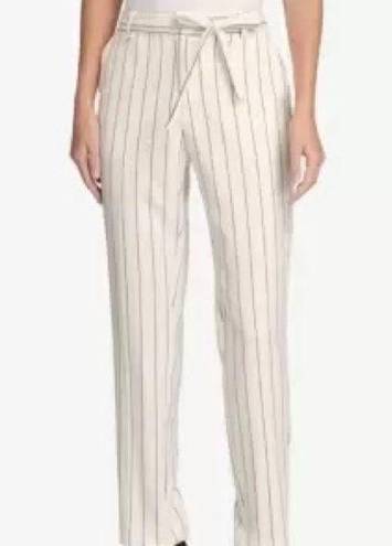 DKNY  Striped Essex Tie Waist Pin Striped Ankle Pants Size 6 NWT (flaws)