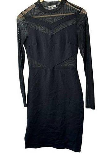 Charlotte Russe  Black Bodycon Sheer Paneled Dress Junior's Size Small