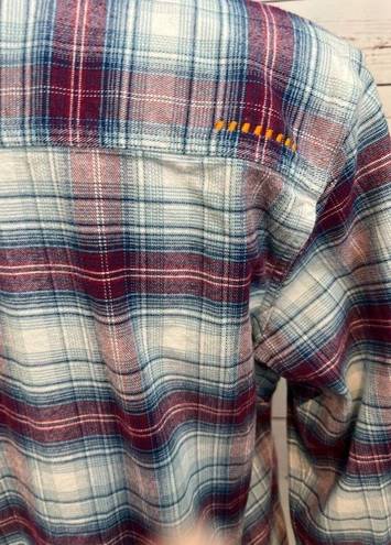 Ariat  Rebar Medium Long Sleeve button front shirt Colorful plaid western cowgirl