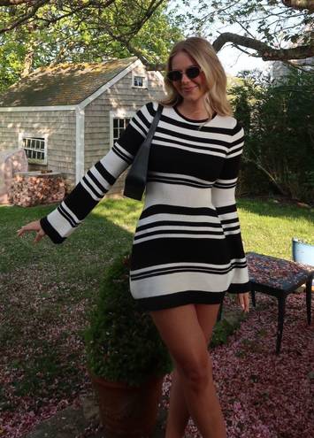 Boutique black and white stripped mini dress