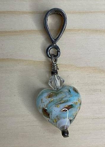 Art Glass Multi Colored Heart Necklace Pendant