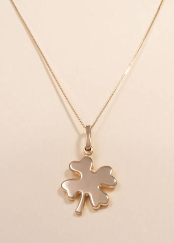 Tehrani Jewelry 14k solid gold pendant clover leaf | perfect gift | Los Angeles | Sweet Alhambra necklace | Lucky necklace | Lucky Charm | Clover necklace |