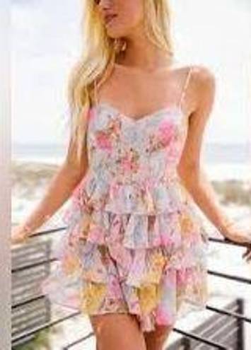 Olivaceous Floral Mini Dress