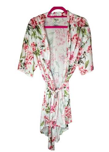 Show Me Your Mumu  Pink & White Floral Brie Garden of Blooms Robe Women’s O/S