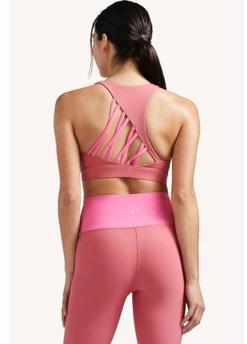 Peloton  Cadent Strappy Fast Pink Sports Bra Size Medium