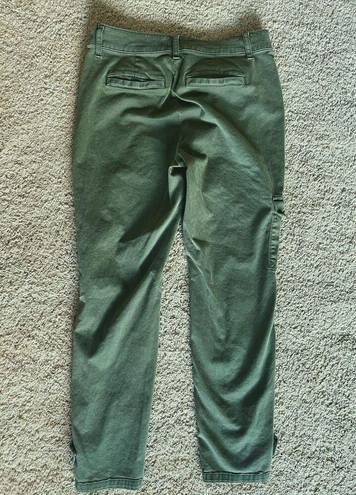 J.Jill  Cargo Slim-leg Pant Mid Rise Olive Green Stretch Size 2 Petite