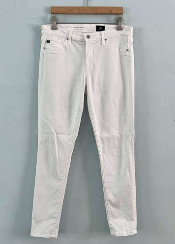 AG Adriano Goldschmied The Abbey Mid-Rise Super Skinny White Ankle Jeans