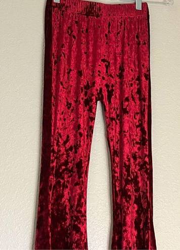 Daisy  Del Sol Pants XS Womens Crushed Velvet Hippie Boho Flare Bell Bottoms Wide