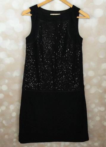 The Loft  Black Sequin Wool Blend Dress Size 2Tall