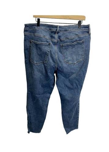 Old Navy  Jeans Womens 18 Blue Denim ROCKSTAR Super Skinny High Rise Raw Hem