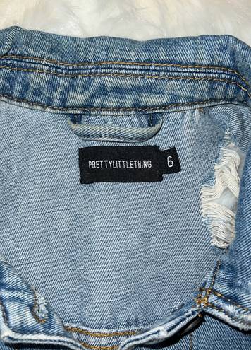 Pretty Little Thing Distressed Denim Jacket