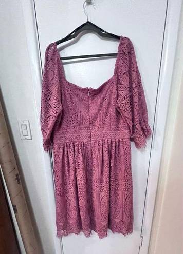 City Chic  GISELLE SQUARE NECK LACE DRESS WOMENS SZ 18 NEW