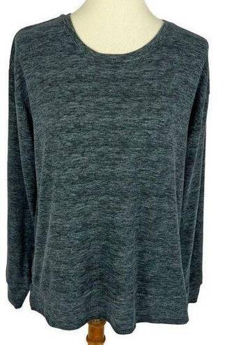 Natori Heathered Gray Jersey Lounge Pullover Sweatshirt Top Crew Luxury Soft Med