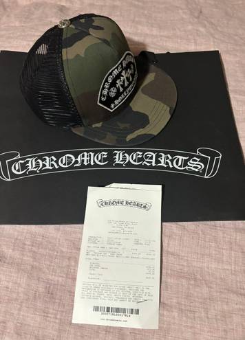 Chrome Hearts 3 Cross Hollywood Camo Trucker Hat 100% authentic   Trucker Hat "Camo”