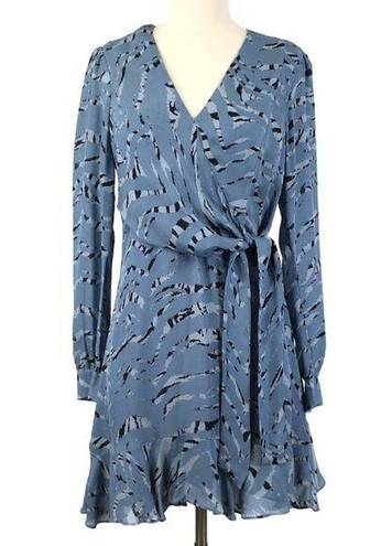 Parker  Womens 4 Miles Faux Wrap Silk Blend Dress Flounce Zebra Romantic Feminine