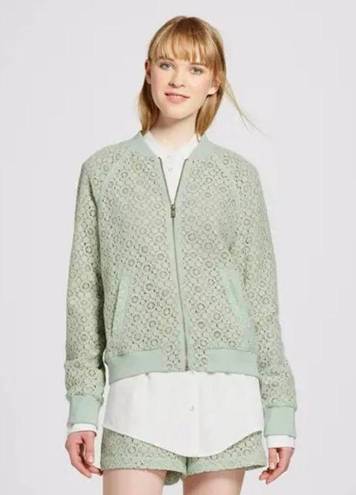 Victoria Beckham for Target Sage Mint Green Lace Bomber Jacket Size Small