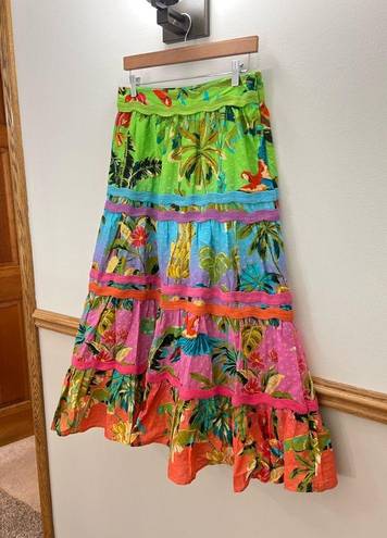 Farm Rio EUC  Ombré Forest Midi Skirt Size Medium Retails $225