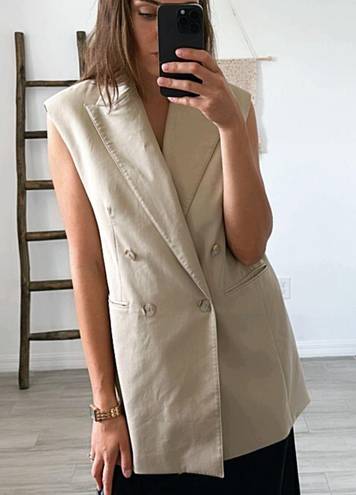 Banana Republic Wool In Italy Beige Oversized Blazer Vest/Sz:XS/NWOT