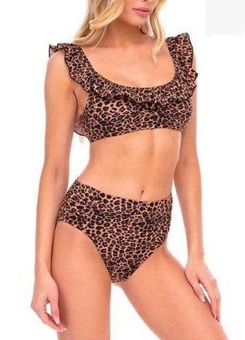 Cabana Del Sol  Leopard Ruffle Bikini