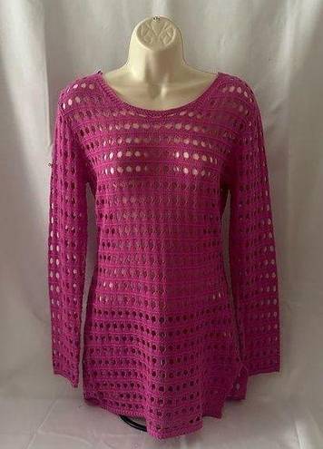 pink crochet dress cover up