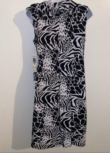 Tiana B . Black and White Sleeveless Wrap Around Dress 🆕 size large