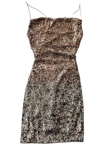 B Darlin B. Darlin Ombré Sequin Cowl Neck Bungee Strappy Back Mini Dress Size 1/2 NWT