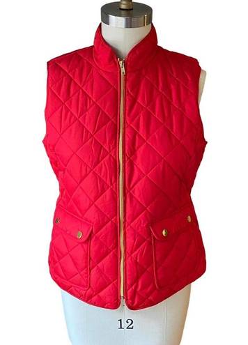 St. John’s Bay NWT ~ ST JOHNS BAY Cabaret Red Quilted Pockets Sleeveless Vest ~ Women's MEDIUM