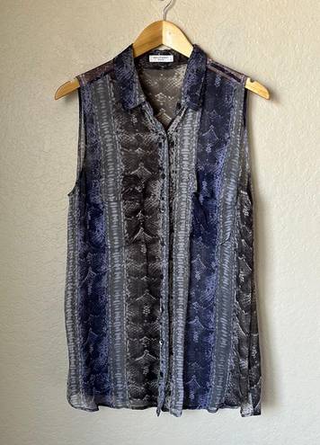 Equipment Blue Snake Print Tank