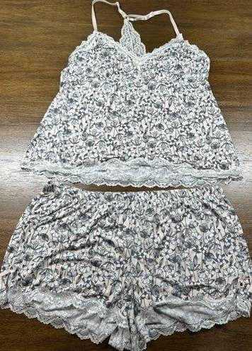 Marilyn Monroe  Womens Cami Shorts Sleepwear PJ Set Floral Lace Size XL