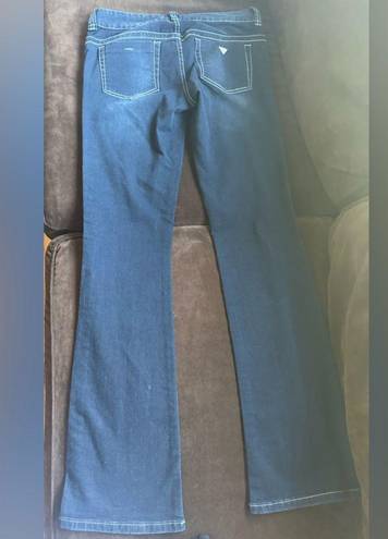 Guess Los Angeles Wide Leg  Dark Low Waist Blue Jeans Sz 29