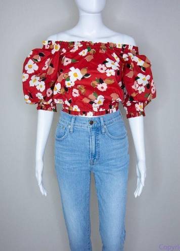 Kate Spade NWT  Botanical garden aperitif top, Red and White