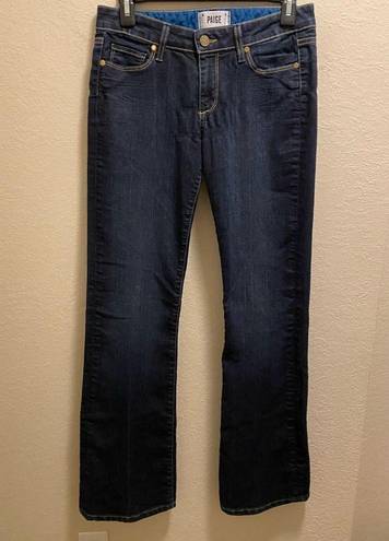 Paige  Skyline Blue Dark Wash Bootcut Mid Rise Jeans Size 27 In Michelle