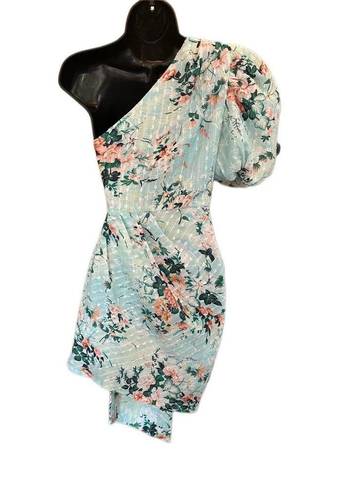 Elliatt  Mint Esteem One Shoulder Floral Print Dress - size XS