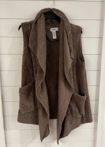 Moda le  brown fuzzy vest