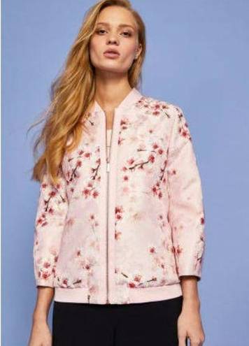 Ted Baker 💕 LONDON💕 Llelah Bomber Jacket Bird & Blossom Print Embroidered 6 NWT