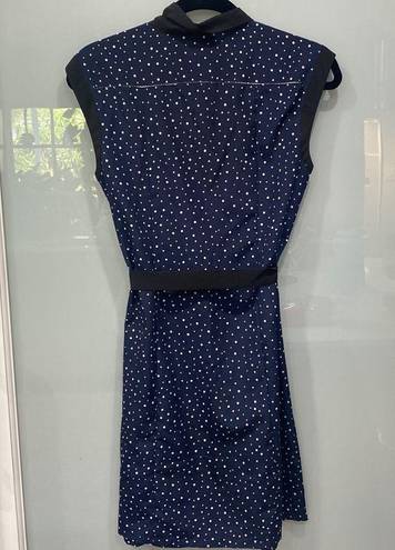 Jason Wu  X TARGET 20th ANNIVERSARY NAVY POLKA DOT PLEAT BUTTON DOWN DRESS XS