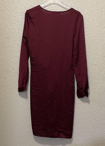 Meshki  Adara Mini Satin Dress Burgundy Size Large NWT