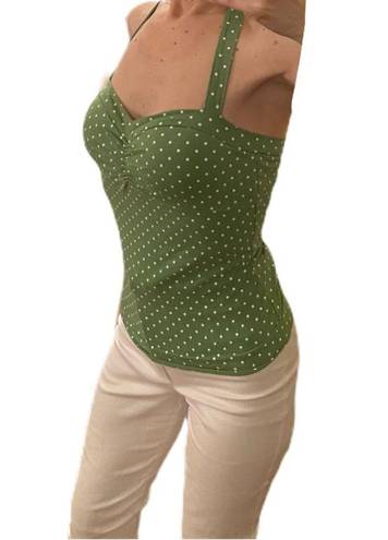 Energie  Green and white polka dot bra top NWT!